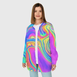 Женская рубашка oversize 3D Цветные разводы - фото 2