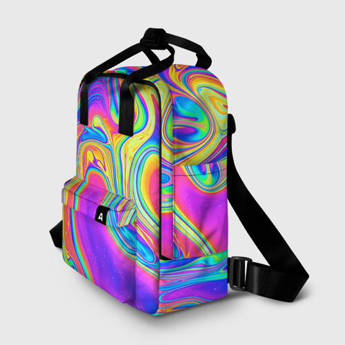 Женский рюкзак 3D с принтом Цветные разводы, фото на моделе #1