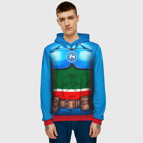 Мужская толстовка 3D Капитан Татарстан, цвет красный - фото 3