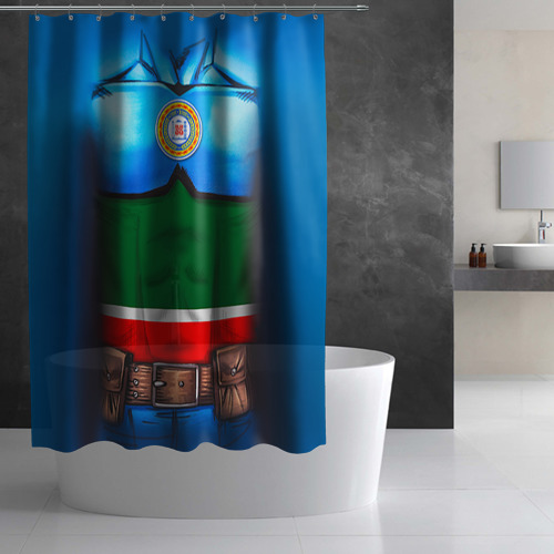 Штора 3D для ванной Капитан Чечня - фото 2