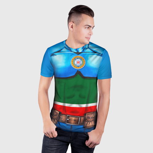 Мужская футболка 3D Slim Капитан Чечня, цвет 3D печать - фото 3