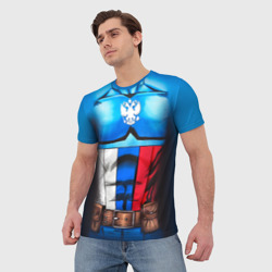 Мужская футболка 3D Капитан Россия - фото 2