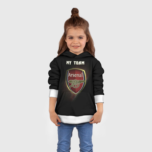 Детская толстовка 3D My team Arsenal, цвет белый - фото 4