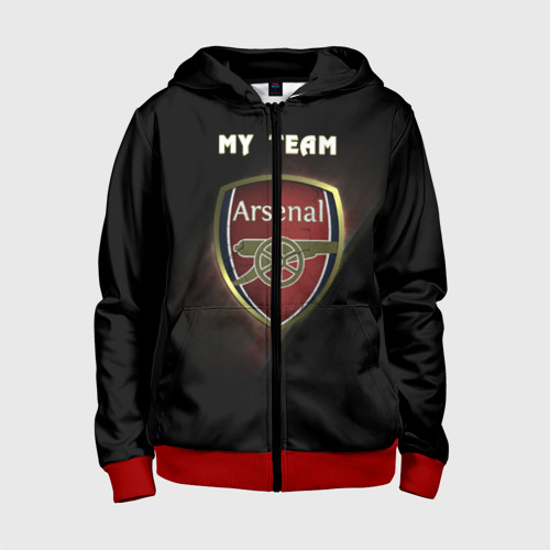 Детская толстовка 3D на молнии My team Arsenal, цвет красный