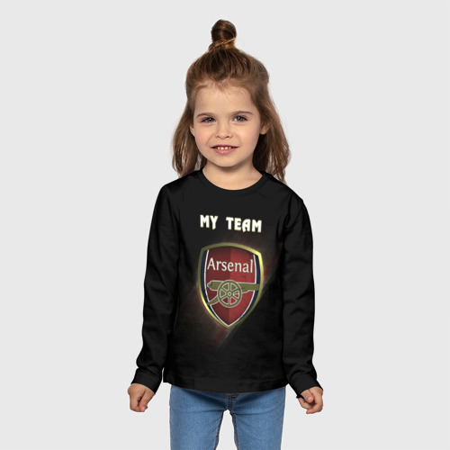 Детский лонгслив 3D My team Arsenal, цвет 3D печать - фото 5