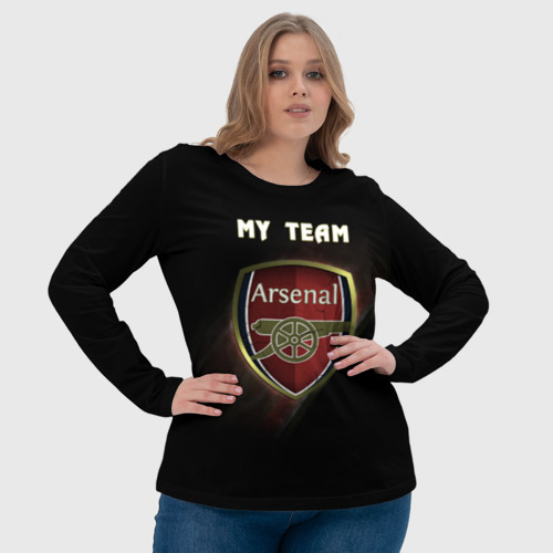 Женский лонгслив 3D My team Arsenal, цвет 3D печать - фото 6