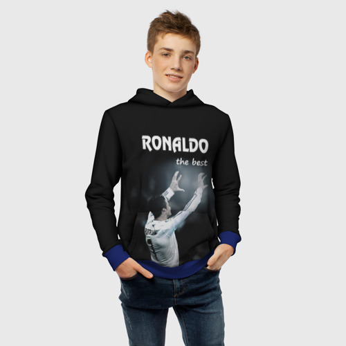 Детская толстовка 3D Ronaldo the best, цвет синий - фото 6