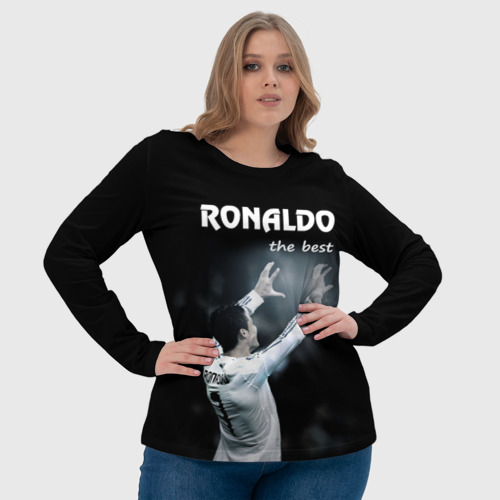 Женский лонгслив 3D Ronaldo the best, цвет 3D печать - фото 6