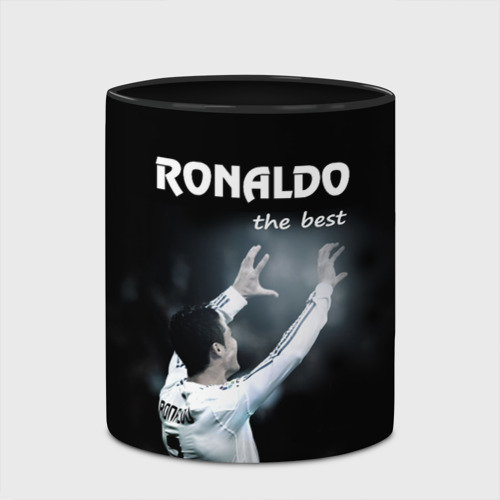 Кружка с полной запечаткой Ronaldo the best, цвет белый + черный - фото 4