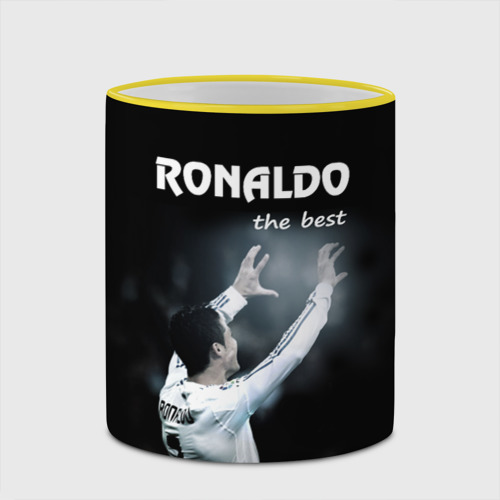 Кружка с полной запечаткой Ronaldo the best, цвет Кант желтый - фото 4