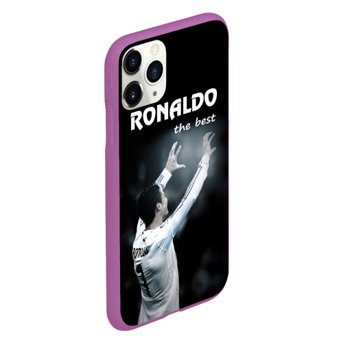 Чехол для iPhone 11 Pro матовый с принтом Ronaldo the best, вид сбоку #3