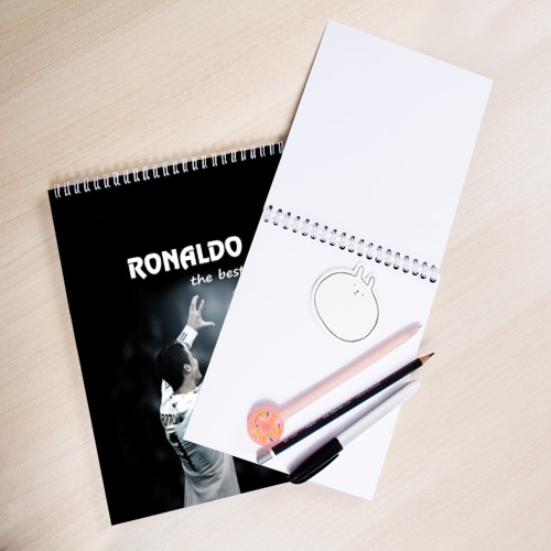 Скетчбук Ronaldo the best, цвет белый - фото 3