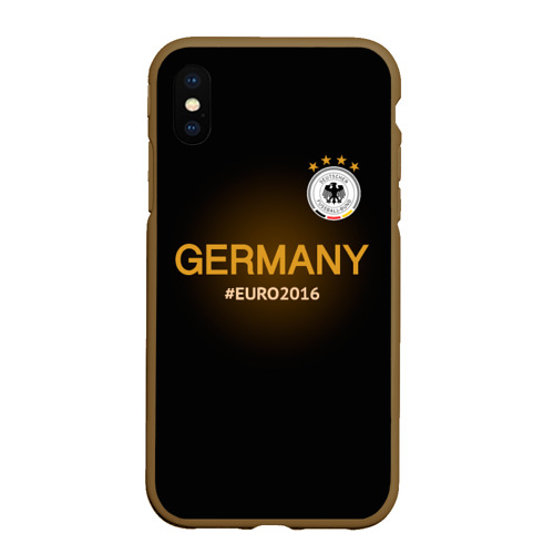 Чехол для iPhone XS Max матовый Сборная Германии 2016, цвет коричневый