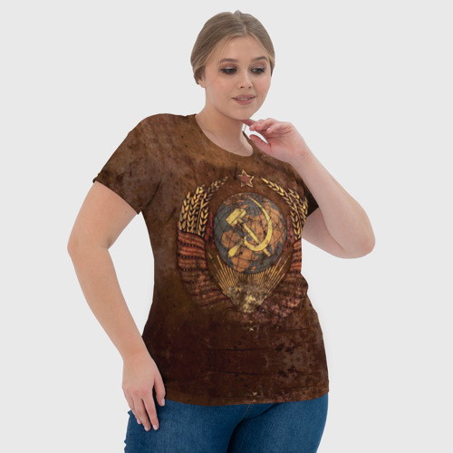 Женская футболка 3D Серб СССР состаренный, цвет 3D печать - фото 6