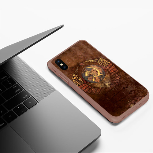 Чехол для iPhone XS Max матовый Серб СССР состаренный, цвет коричневый - фото 5