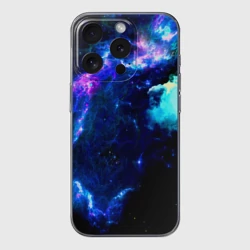 Чехол для iPhone 15 Pro силиконовый с защитой камеры Космос