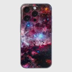 Чехол для iPhone 15 Pro Max силиконовый с защитой камеры Космос