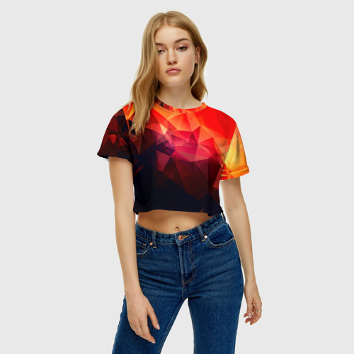 Женская футболка Crop-top 3D Абстракция, цвет 3D печать - фото 3