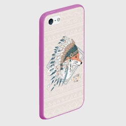 Чехол для iPhone 5/5S матовый Лиса в перьях - фото 2