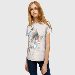 Женская футболка 3D Лиса в перьях - фото 2