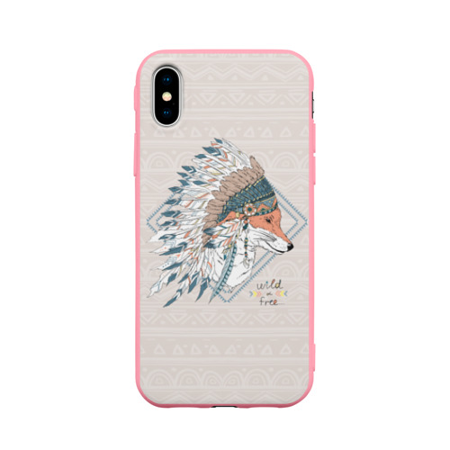 Чехол для Apple iPhone X силиконовый матовый Лиса в перьях Фото 01 Чехол для Apple iPhone X силиконовый матовый Лиса в перьях Фото 01