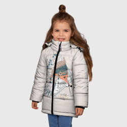 Зимняя куртка для девочек 3D Лиса в перьях - фото 2