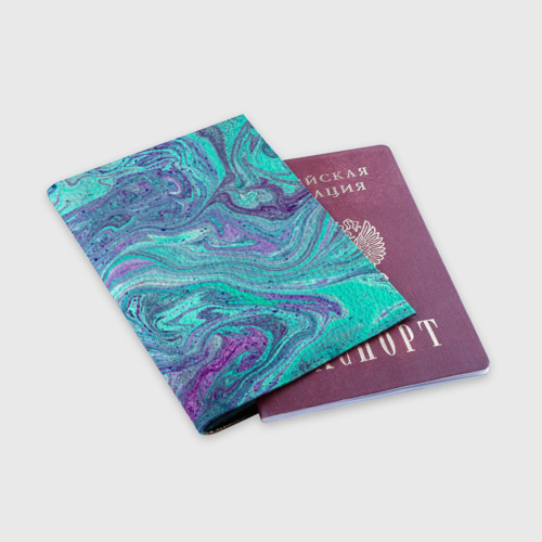 Обложка для паспорта матовая кожа Смесь красок, цвет пыльно-розовый - фото 3