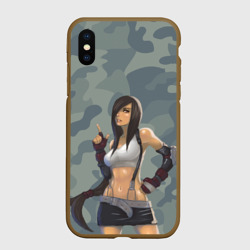 Чехол для iPhone XS Max матовый Военная девушка Тифа Локхарт - Final Fantasy