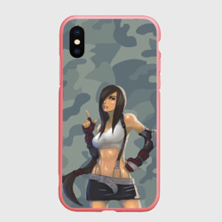 Чехол для iPhone XS Max матовый Военная девушка Тифа Локхарт - Final Fantasy