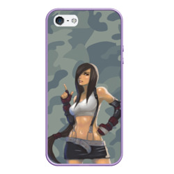 Чехол для iPhone 5/5S матовый Военная девушка Тифа Локхарт - Final Fantasy