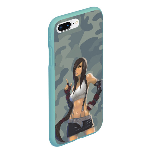 Чехол для iPhone 7Plus/8 Plus матовый Военная девушка Тифа Локхарт - Final Fantasy, цвет мятный - фото 3