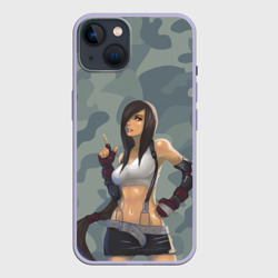 Чехол для iPhone 14 Военная девушка Тифа Локхарт - Final Fantasy