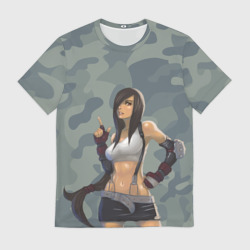 Мужская футболка 3D Военная девушка Тифа Локхарт - Final Fantasy