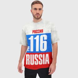 Мужская футболка oversize 3D Russia from 116 region - фото 2