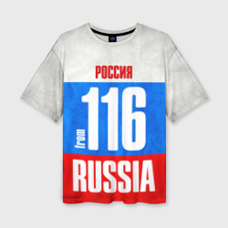 Женская футболка oversize 3D Russia from 116 region