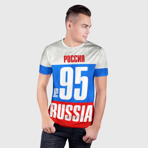 Мужская футболка 3D Slim Russia (from 95), цвет 3D печать - фото 3