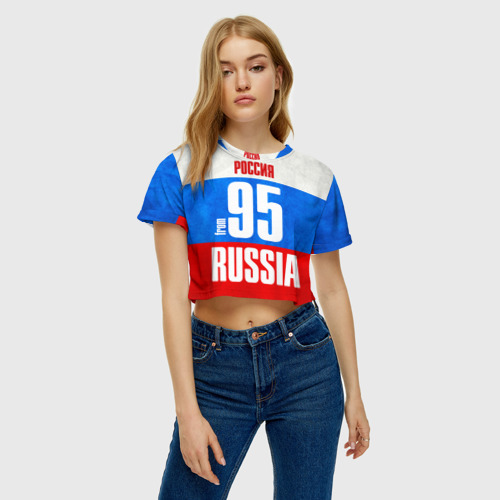 Женская футболка Crop-top 3D Russia (from 95), цвет 3D печать - фото 3