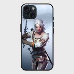 Чехол силиконовый для Apple iPhone 15 матовый Цирилла