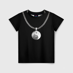 Детская футболка 3D Инь-янь медальон на цепочке