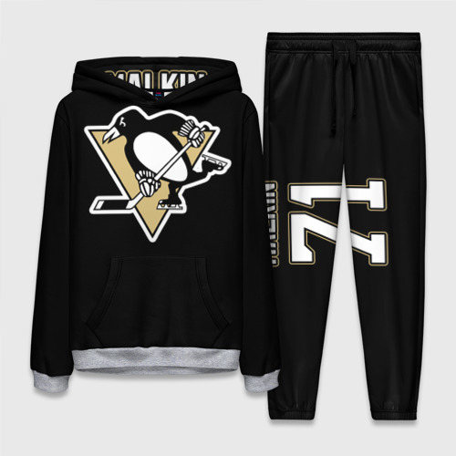 Женский костюм с толстовкой 3D Pittsburgh Penguins Malkin, цвет меланж