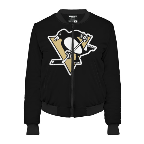 Женский бомбер 3D Pittsburgh Penguins Malkin, цвет черный