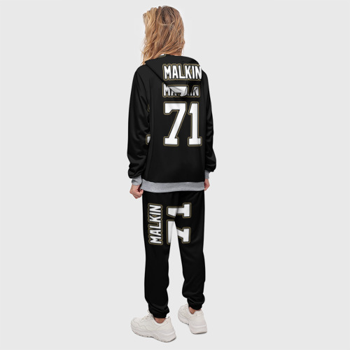 Женский костюм с толстовкой 3D Pittsburgh Penguins Malkin, цвет меланж - фото 4