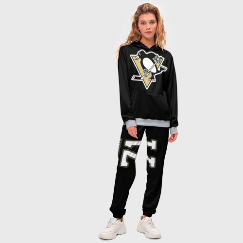 Женский костюм с толстовкой 3D Pittsburgh Penguins Malkin, цвет меланж - фото 5