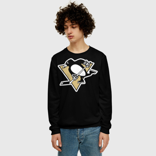 Мужской свитшот 3D Pittsburgh Penguins Malkin, цвет черный - фото 3