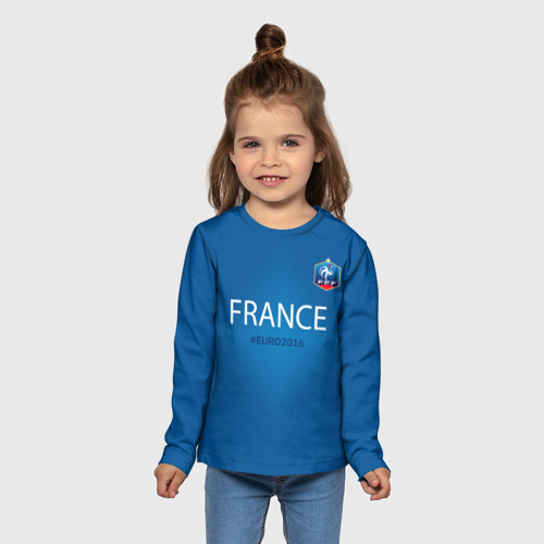 Детский лонгслив 3D с принтом Сборная Франции 2016, вид сбоку #3