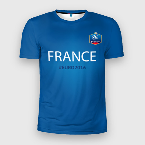 Мужская футболка 3D Slim с принтом Сборная Франции 2016, вид спереди #2
