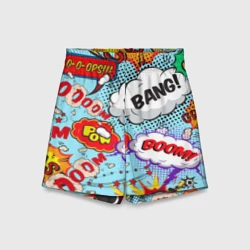 Детские спортивные шорты 3D Звуки битвы в комиксах