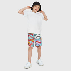 Детские спортивные шорты 3D Звуки битвы в комиксах - фото 2