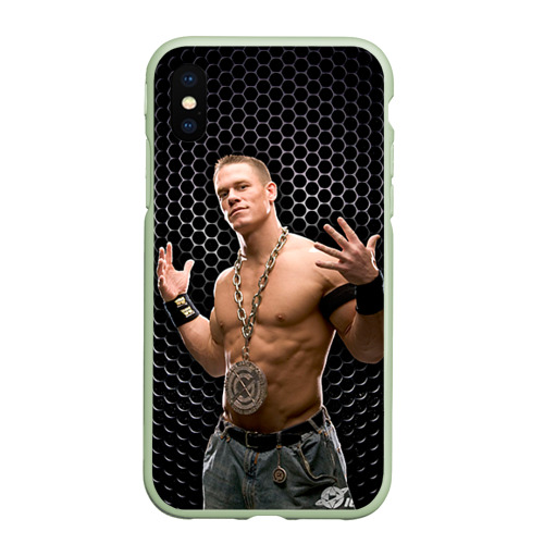 Чехол для iPhone XS Max матовый John Cena, цвет салатовый