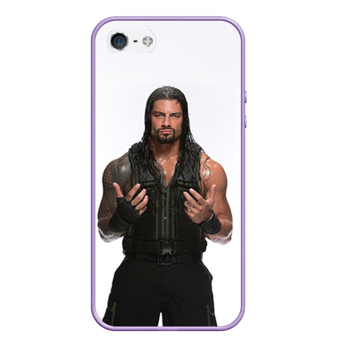 Чехол для iPhone 5/5S матовый Roman Reigns, цвет светло-сиреневый